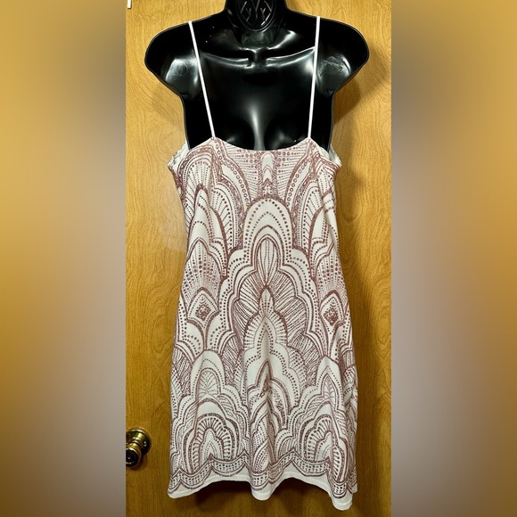 Jump White/Rose gold mini dress size XL - Picture 6 of 9